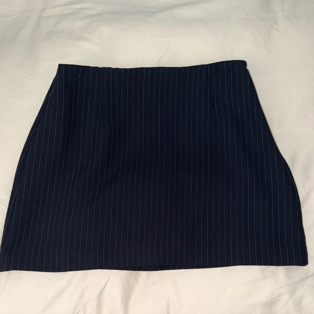 Abercrombie & Fitch Navy Pinstripe Mini Skirt
